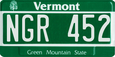 VT license plate NGR452