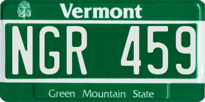 VT license plate NGR459