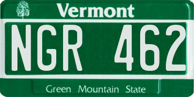 VT license plate NGR462