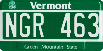 VT license plate NGR463