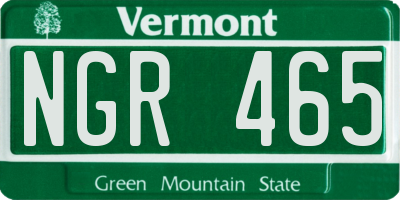 VT license plate NGR465