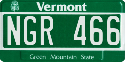 VT license plate NGR466