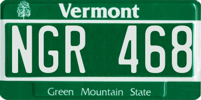 VT license plate NGR468