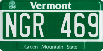 VT license plate NGR469