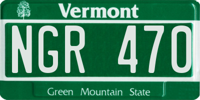 VT license plate NGR470