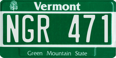VT license plate NGR471