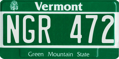 VT license plate NGR472