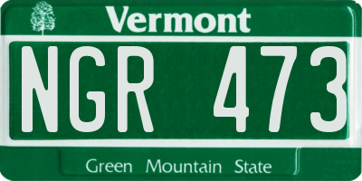 VT license plate NGR473