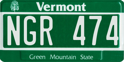 VT license plate NGR474