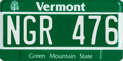 VT license plate NGR476