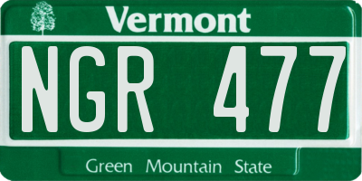 VT license plate NGR477