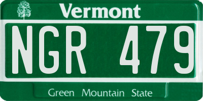 VT license plate NGR479