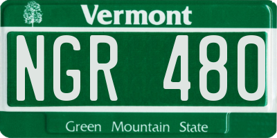 VT license plate NGR480
