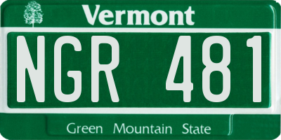 VT license plate NGR481