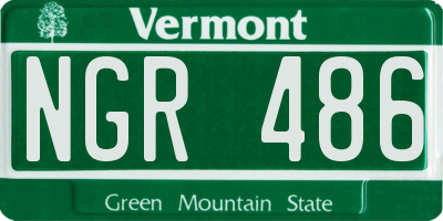 VT license plate NGR486