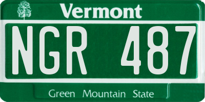 VT license plate NGR487