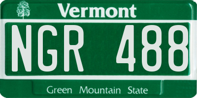 VT license plate NGR488