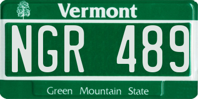 VT license plate NGR489