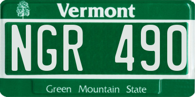 VT license plate NGR490