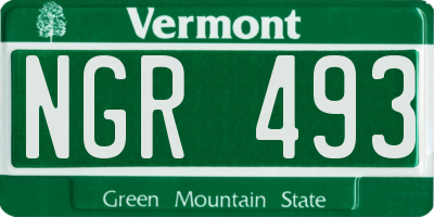 VT license plate NGR493