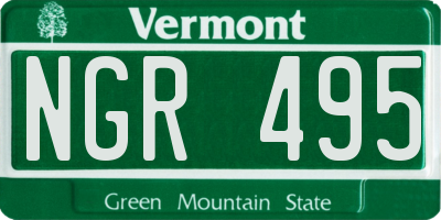 VT license plate NGR495
