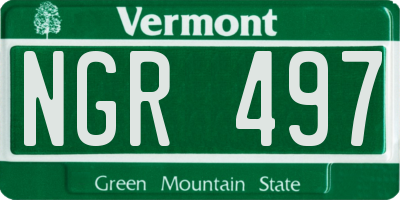 VT license plate NGR497