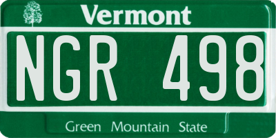 VT license plate NGR498
