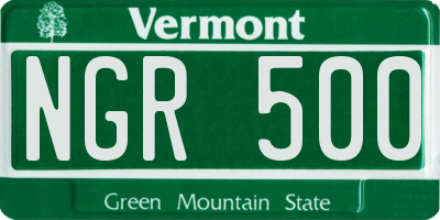 VT license plate NGR500