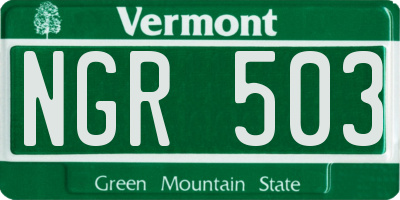 VT license plate NGR503