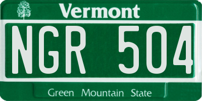 VT license plate NGR504