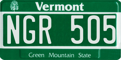 VT license plate NGR505