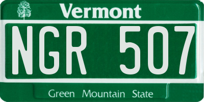 VT license plate NGR507