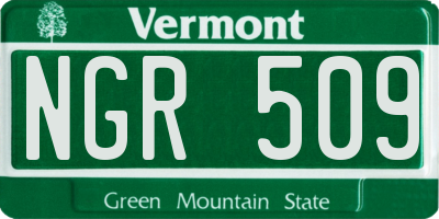 VT license plate NGR509