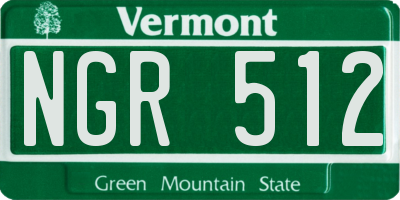 VT license plate NGR512