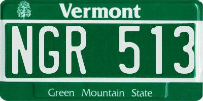 VT license plate NGR513