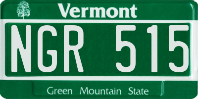 VT license plate NGR515