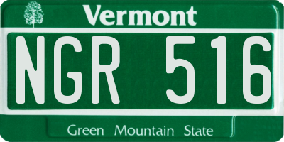 VT license plate NGR516