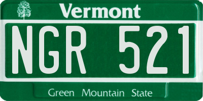 VT license plate NGR521