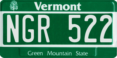 VT license plate NGR522