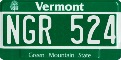 VT license plate NGR524