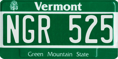 VT license plate NGR525