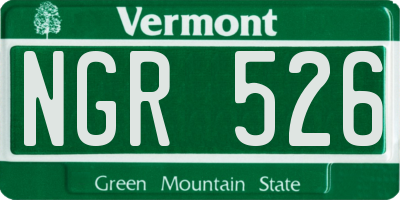 VT license plate NGR526