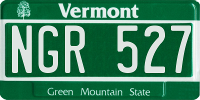 VT license plate NGR527
