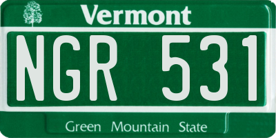 VT license plate NGR531