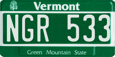 VT license plate NGR533