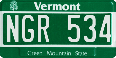 VT license plate NGR534