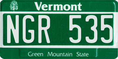 VT license plate NGR535
