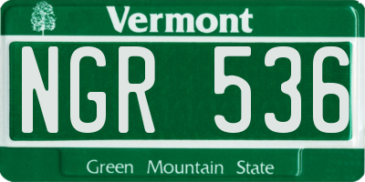 VT license plate NGR536