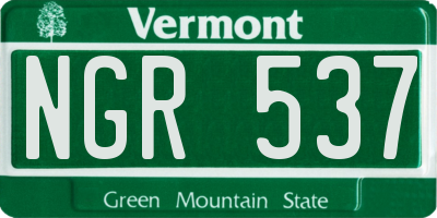 VT license plate NGR537
