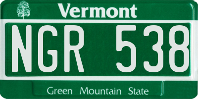 VT license plate NGR538